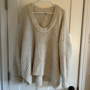 cream free people chunky knit sweater